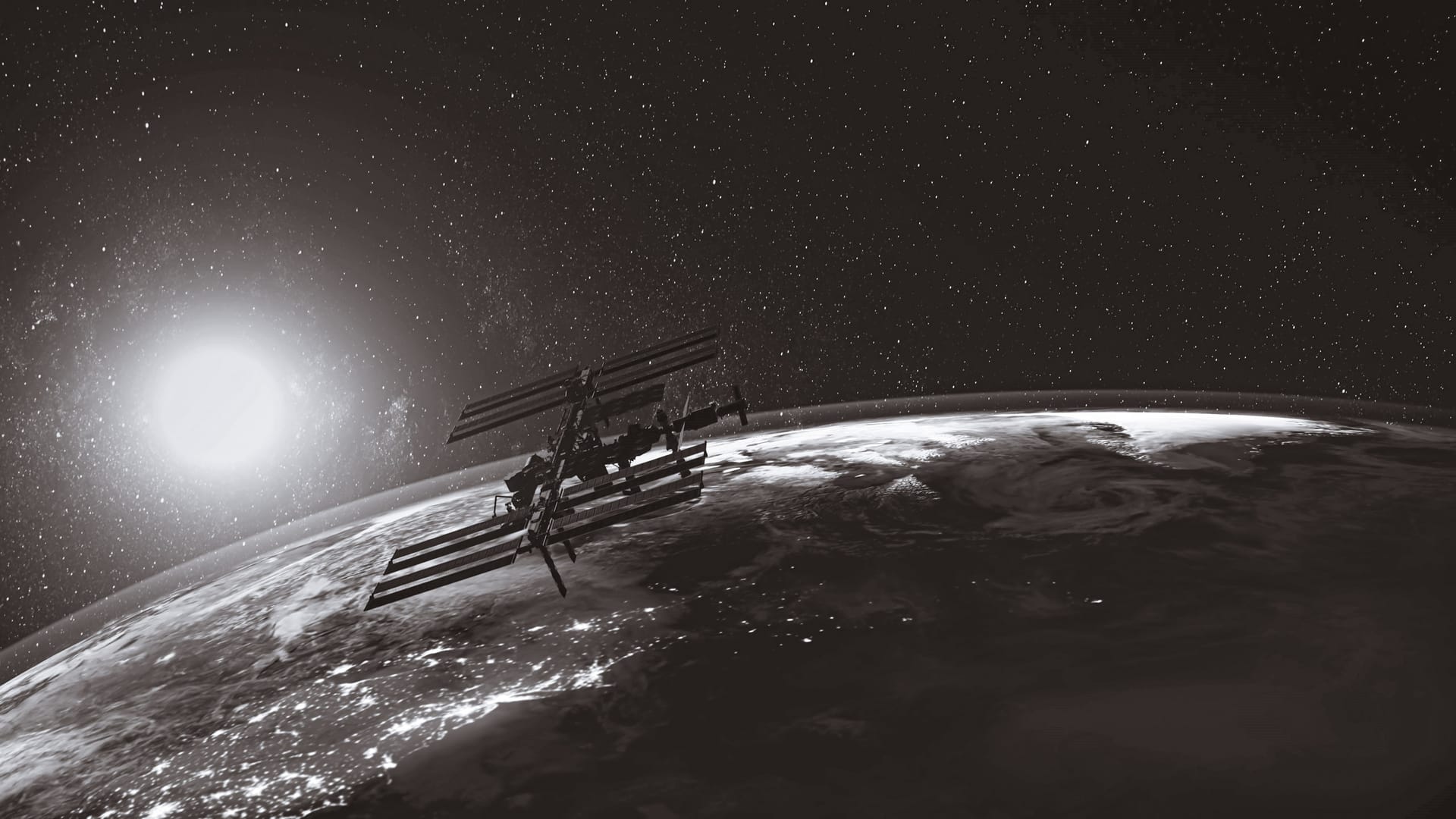 The International Space Station above the Earth
